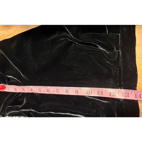 Vtg Talbots Silk Blend Velvet High Waist Pants Trousers 28" Black Wide Leg Lux - Picture 7 of 7